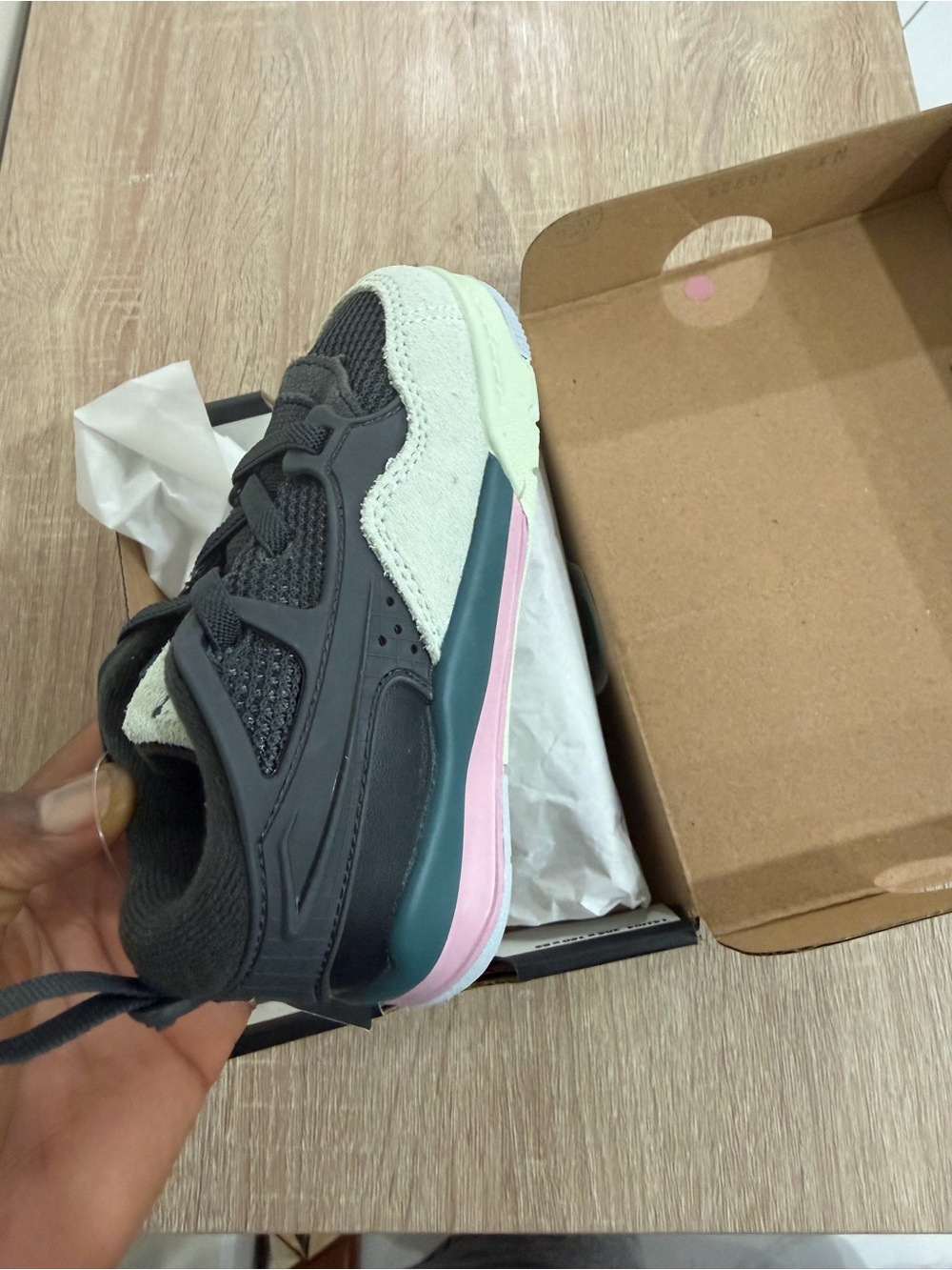 Jordan Kids Black, Gray & Pink Low-Top Sneakers